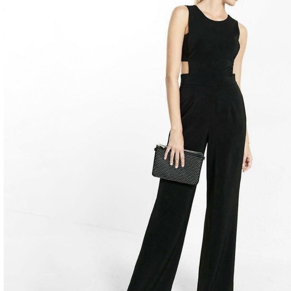 Express Elegant Black Sleeveless Jumpsuit